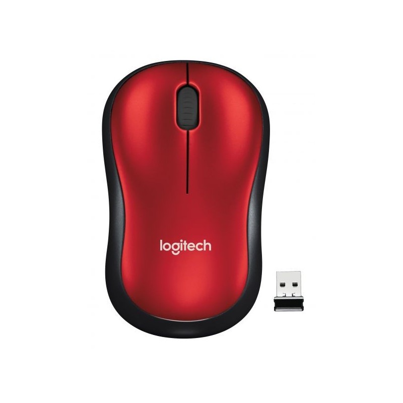 MOUSE M185 LOG CORDLESS ROSSO/NERO LOGITECH USB NANO RECEIVER