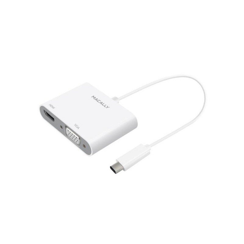 ADATTATORE USB-C TO VGA+HDMI 4K TYPE C MACALLY