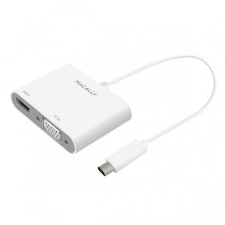 ADATTATORE USB-C TO VGA+HDMI 4K TYPE C MACALLY