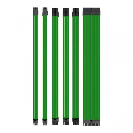 KIT CAVI SLEEVED VERDE IN NYLON PER ALIMENTATORI PC CON PIEDINI