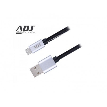 CAVO USB 2.0 A-MICRO A 1 MT RIVEST BK PELLE/CONN.METALLICI AIUMR ADJ