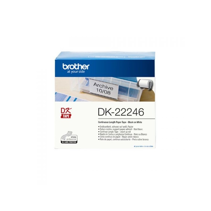 ETICHETTE BROTHER DK22246 IN CARTA 103,6MM X 30,48M NERO SU BIANCO