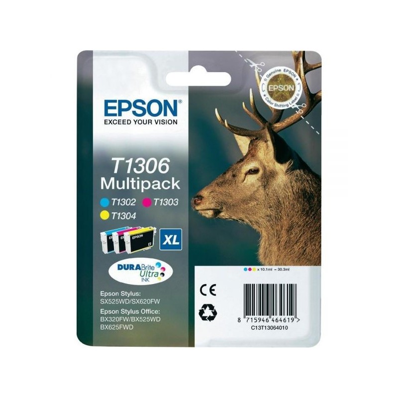 INK EPSON T1306 MULTIPACK 3 COLORI STYLUS SX525WD SX620WF