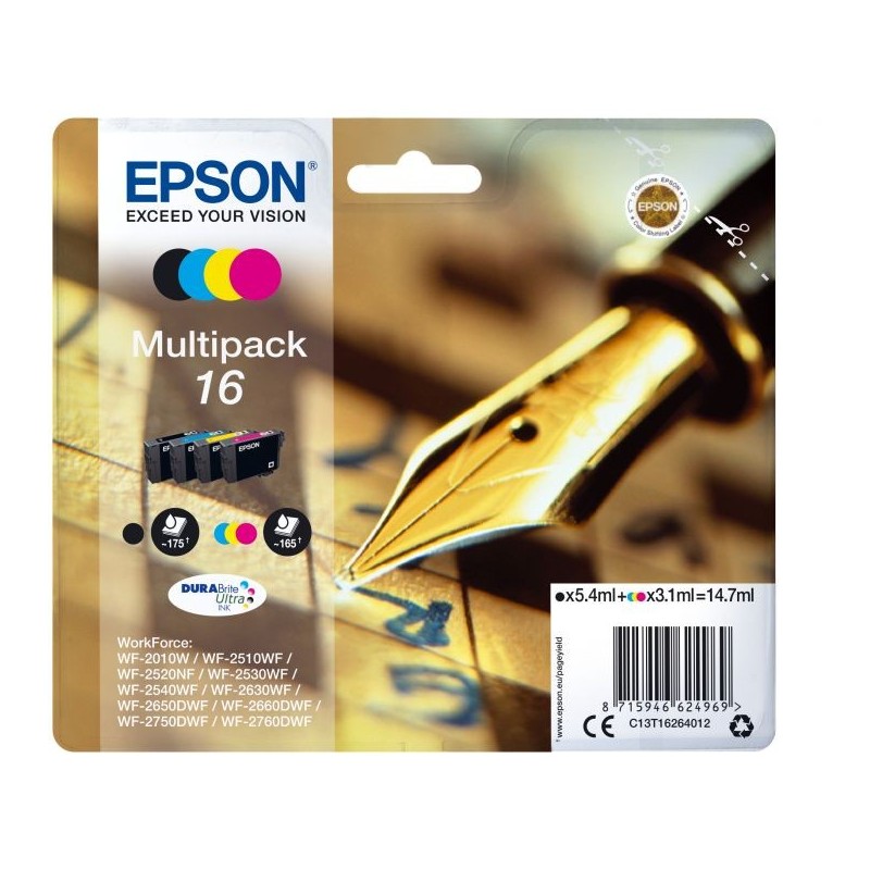 INK EPSON WF2010 PACK BK/C/M/Y DURABRITE ULTRA