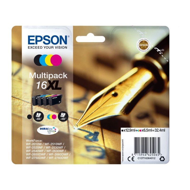 INK EPSON 16XL MULTIPACK NERO+CLR DURABRITE ULTRA WORKFORCE WF2010