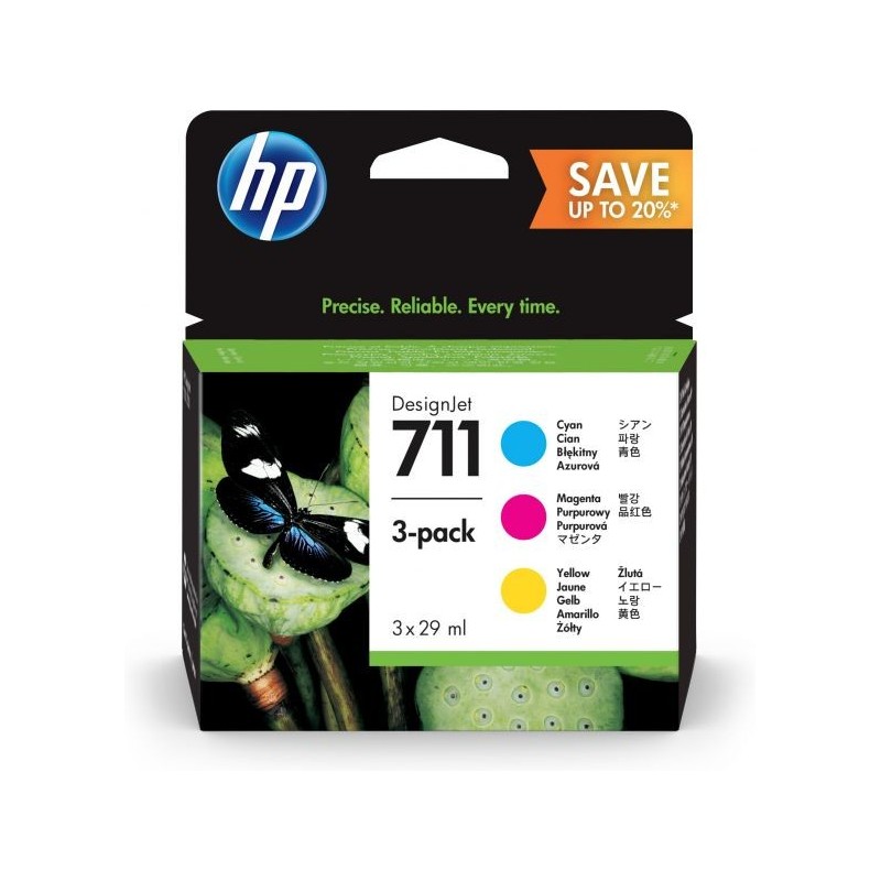 INK HP MULTIPACK P2V32A N711 CIANO/MAGENTA/GIALLO 2X29ML