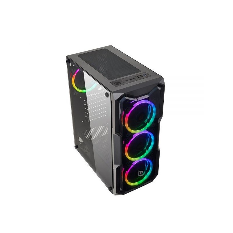 CASE MID-TOWER NO PSU SMASH S2 BLK 1USB3 2USB2 VETRO TEMPERATO RGB FAN