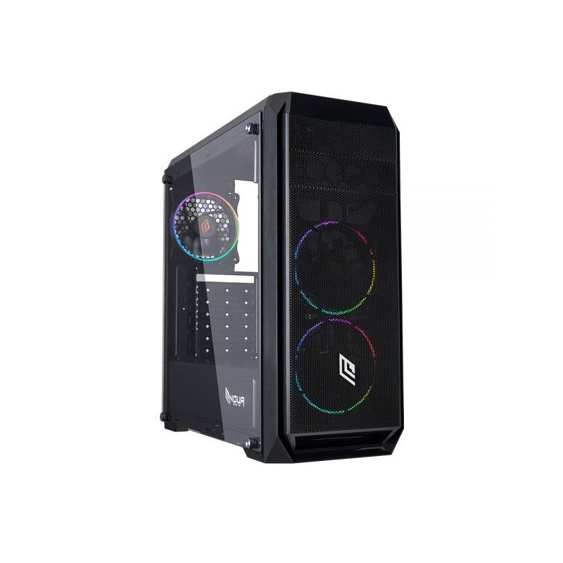 CASE MID-TOWER NO PSU NOOB X6 BLK 1USB3 2USB2 VETRO TEMPERATO