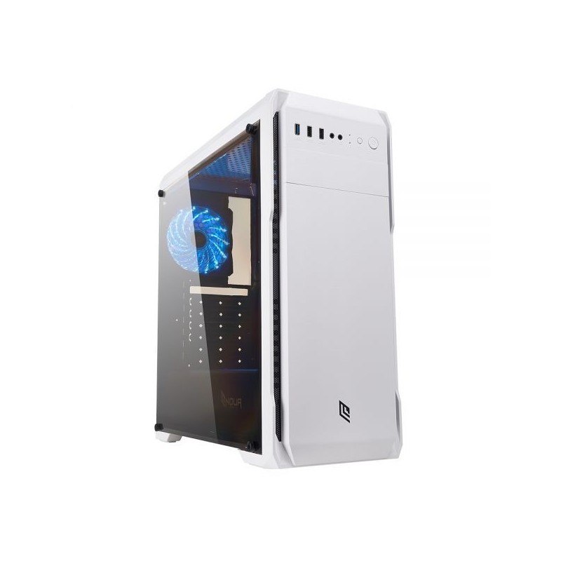 CASE MID-TOWER NO PSU NOOB X13 WHT 1USB3 2USB2 VETRO TEMPERATO RGB FAN