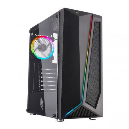 CASE MID-TOWER NO PSU NEXUS P4 BLK 1USB3 2USB2 VETRO TEMPERATO RGB FAN