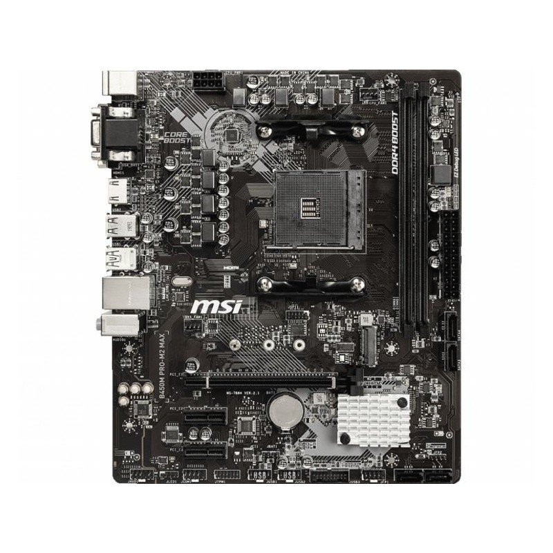 MB MSI B450M PRO-M2 MAX AM4 RYZEN9 2D4 4S3 M.2 GBLAN 6U3 PCIE D/H/V