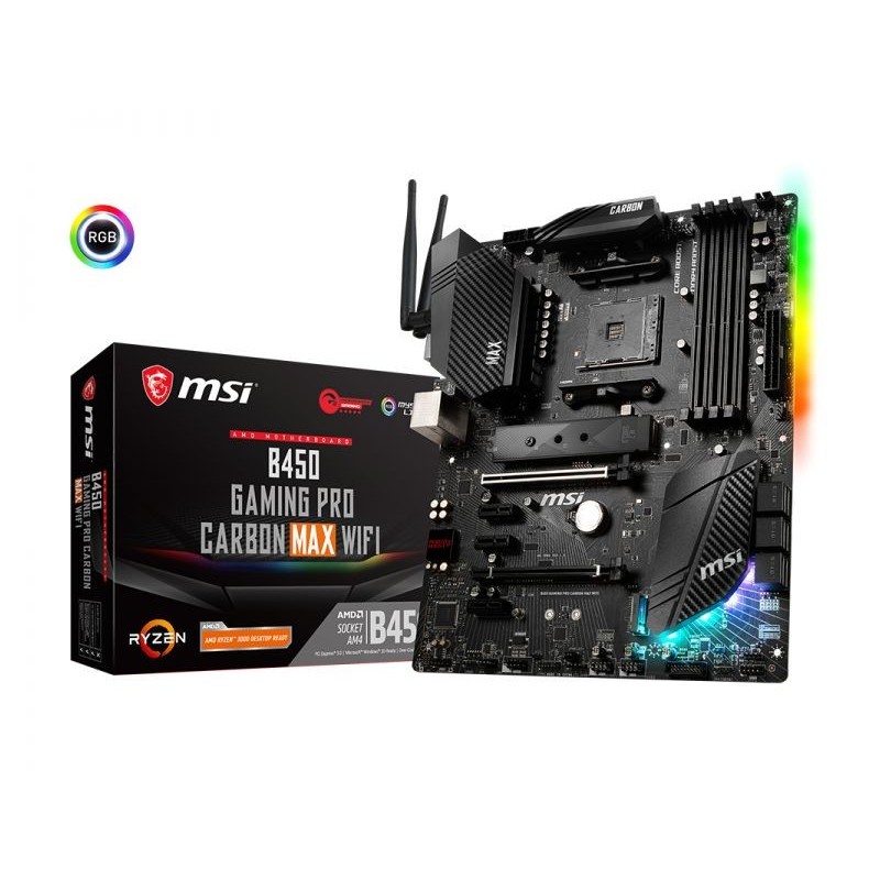 MB MSI B450 GAMING PRO CRBN MAX WFI 4D4 6S3 2M.2 4U32 PCIE GBLAN DP/H