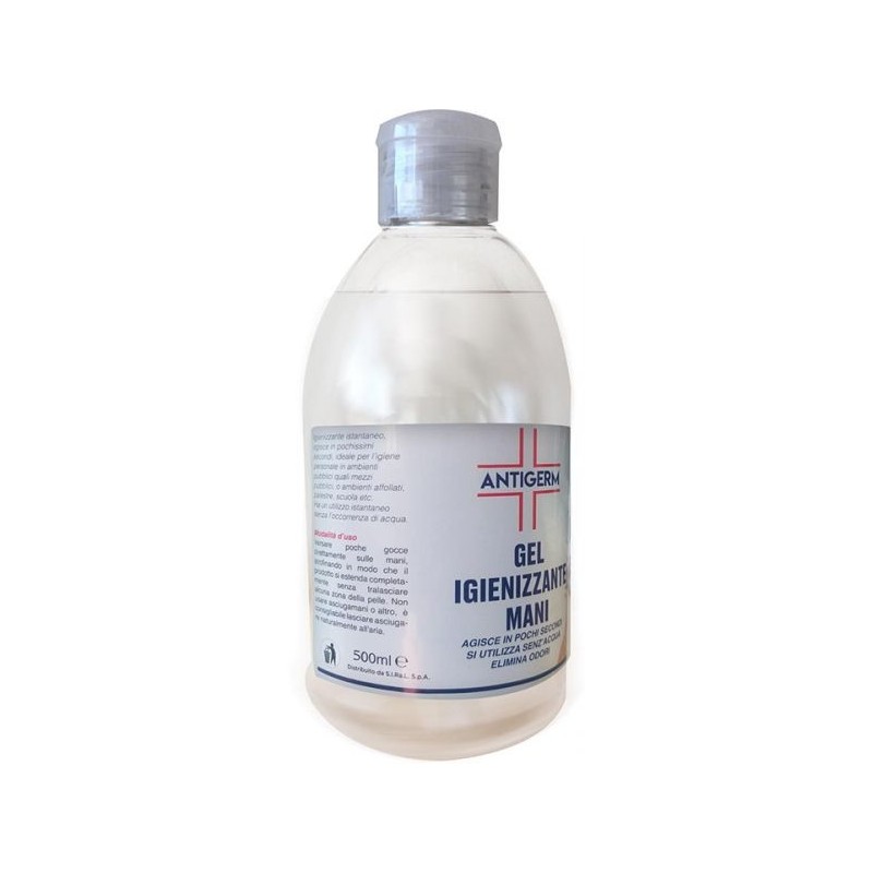 GEL IGIENIZZANTE ANTIGERM 500ML ALCOOL 70% MANI CERTIFICATO PUSHCAP