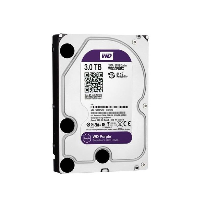 HD 3,5 3TB 7200RPM 64MB PURPLE SATA3 INTELLIPOWER VIDEOSURVEL