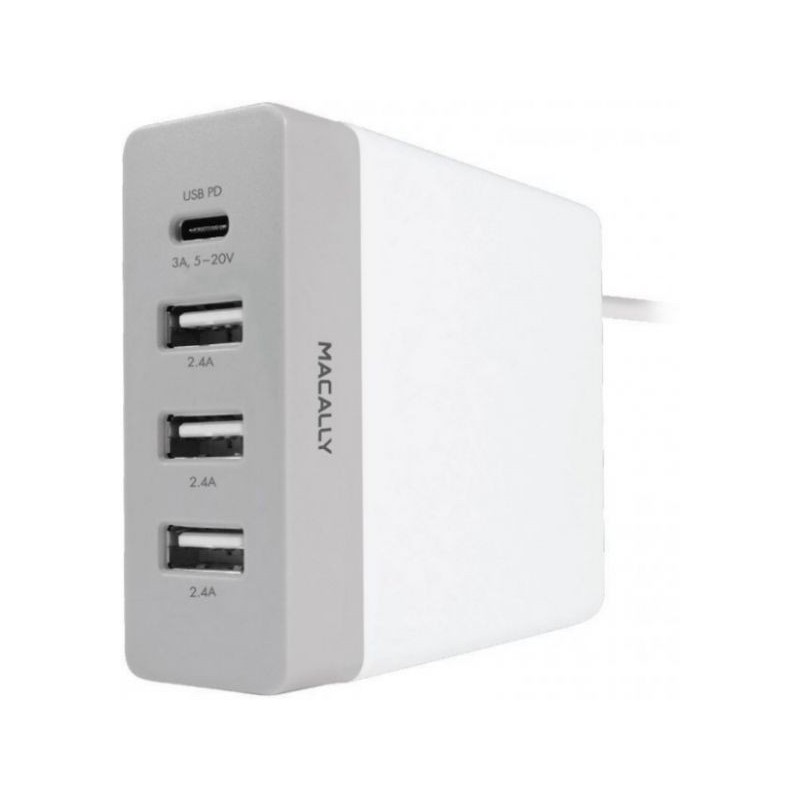 ALIMENTATORE USB-C MACALLY 72W 4USB 