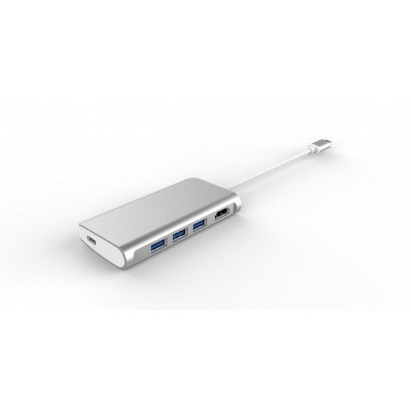 HUB LMP USB-C A HDMI-USB-USB-C SILV ER 5 PORTE