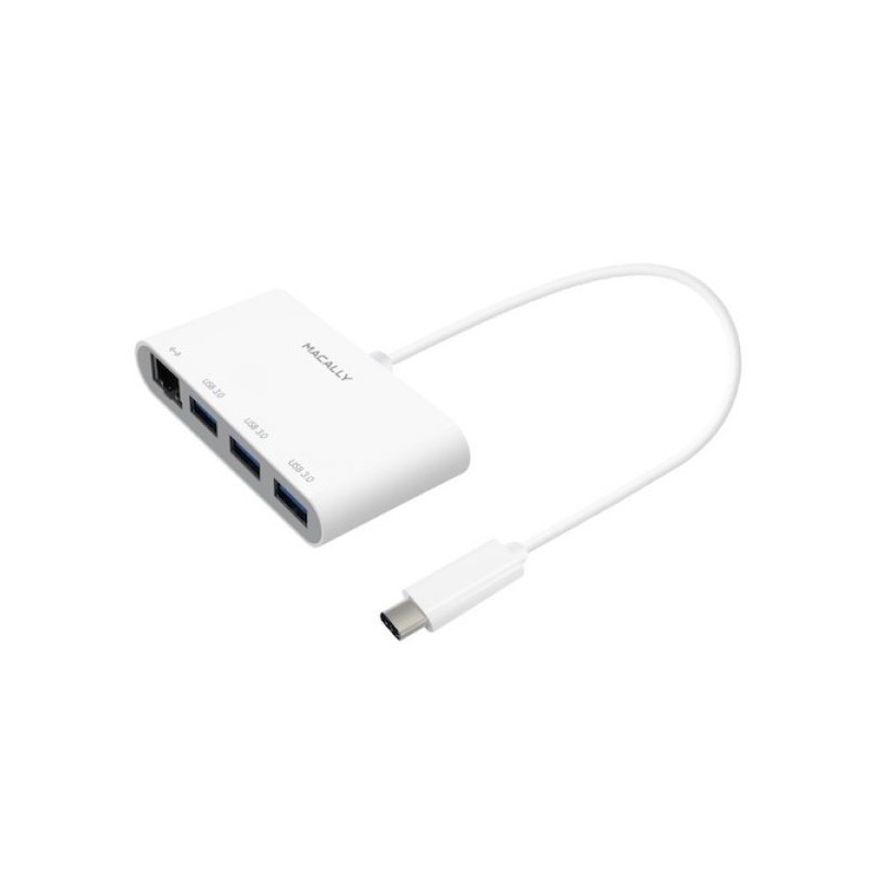 HUB MACALLY USB-C A 3P USBA+RJ45 