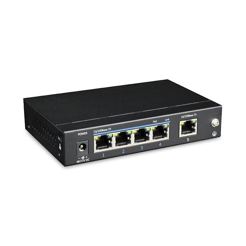 SWITCH 5P 10/100MBPS DI CUI 4P POE CON POWER SUPPLY POE PLUS 250M ADJ