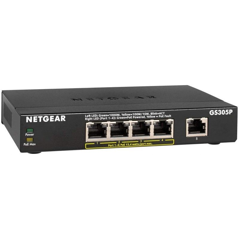 SWITCH 5P GIGABIT POE MDI-MDX PER AP/TELEFONI VOIP/VIDEOCAMERE IP