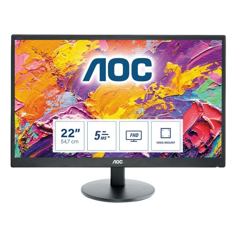 MON 21,5"W-LED VGA VESA AOC E2270SWN 16:9 3 ANNI GARANZIA