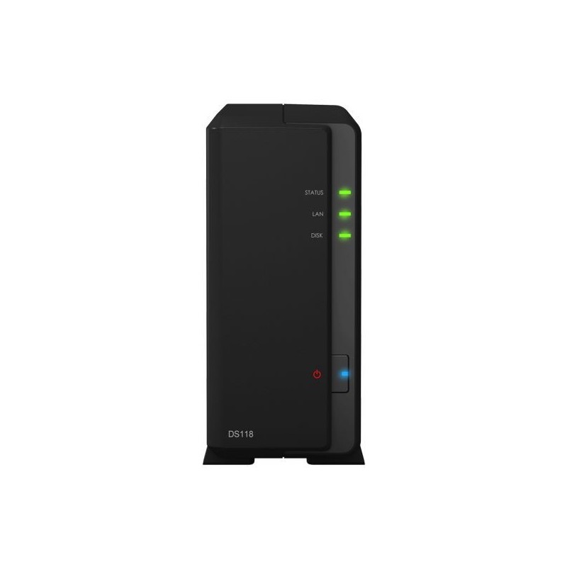 NAS SYNOLOGY DS118 1HD 3.5"/2.5" RAM 1GB 1P LAN RJ45 2P USB