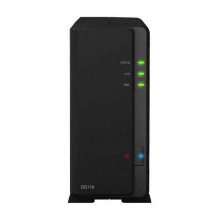 NAS SYNOLOGY DS118 1HD 3.5"/2.5" RAM 1GB 1P LAN RJ45 2P USB