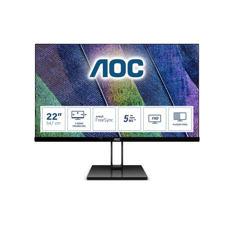 MON 21,5"LED DP  HDMI 5MS AOC 22V2Q 16:9 3 ANNI GARANZIA