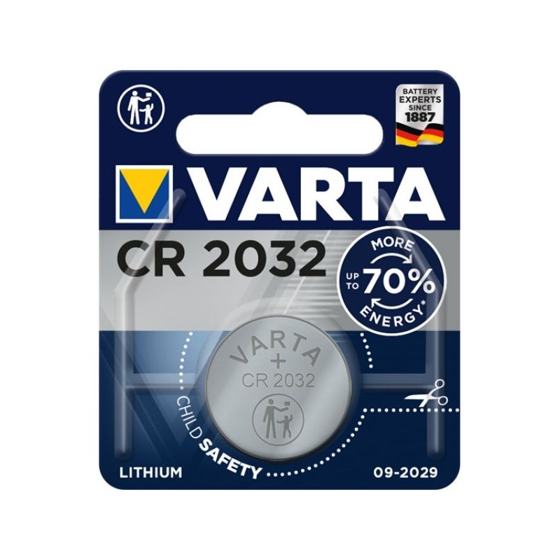 BATTERIA CR2032 LITIO 3V BOTTONE CONF.BLISTER 1PZ VARTA