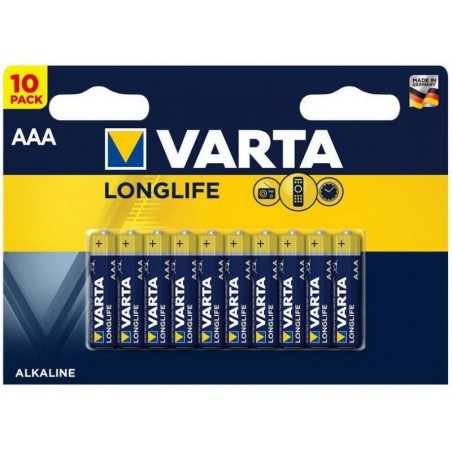 BATTERIA MINISTILO AAA 1,5V LR6 LONG LIFE 10PZ VARTA MEGAPACK