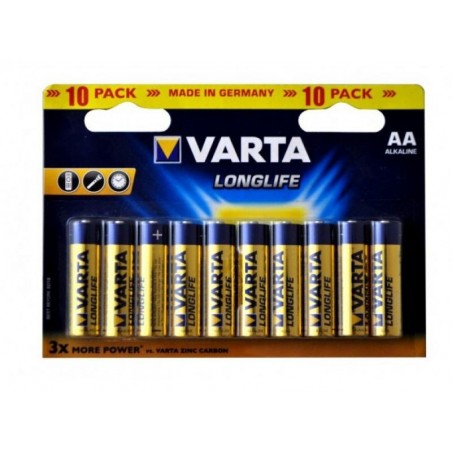 BATTERIA STILO AA 1,5V LR06 LONG LIFE 10PZ VARTA MEGAPACK