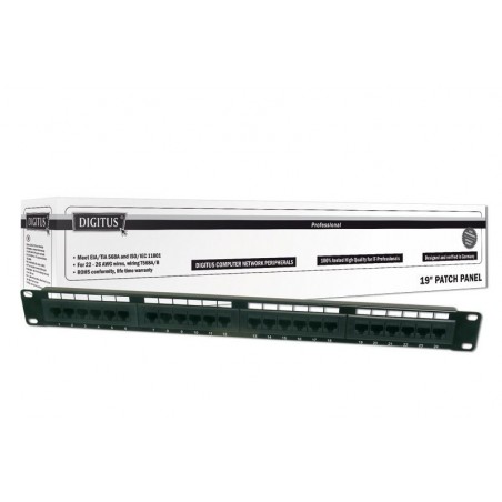 PATCH PANEL 24 PORTE NON SCHERMATO UTP CAT.5E 8 POLI RACK 19"