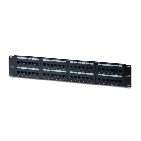 PATCH PANEL 48 PORTE NON SCHERMATO UTP CAT6 8 POLI RACK 19" 2 UNIT&-19