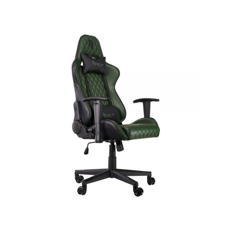 POLTRONA GAMING NOUA KUI K7 POGGIA TESTA E CUSCINO BLACK/GREEN MILITAR