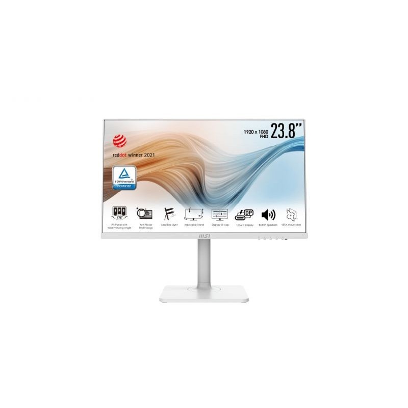 MON 23,8"IPS HDMI BIANCO MM PIVOT MSI MD241P USB C 5MS WHITE VESA 75