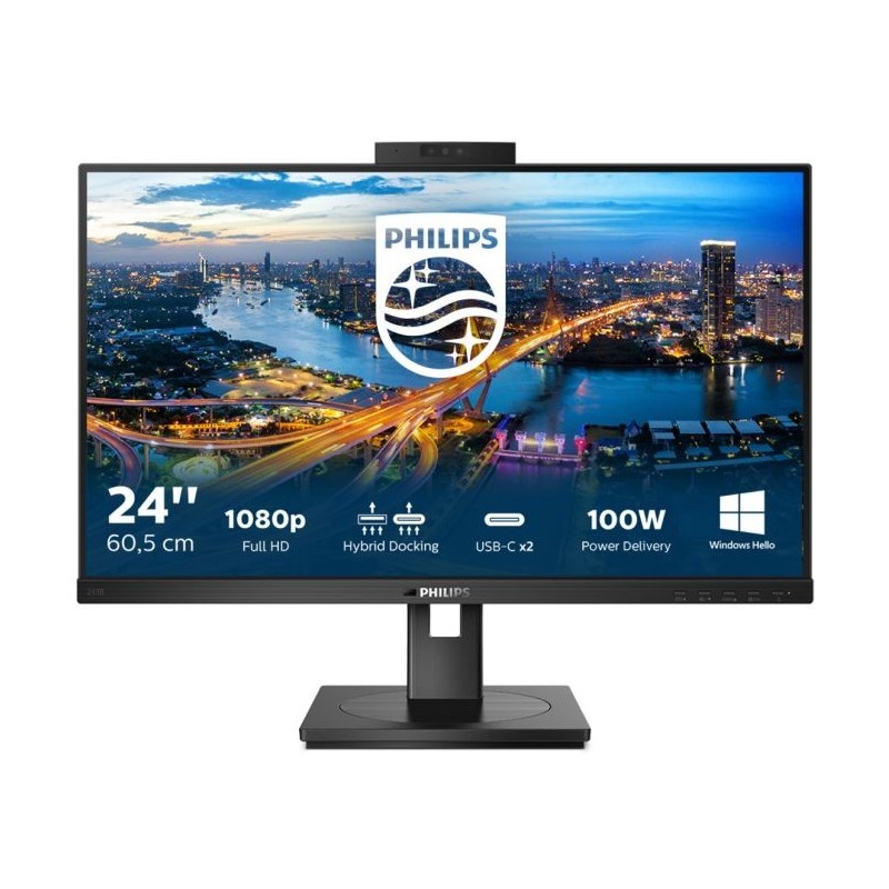 MON 23.8"IPS HDMI DP USB C MM WEB PHILIPS 243B1JH/00 WEBCAMERA