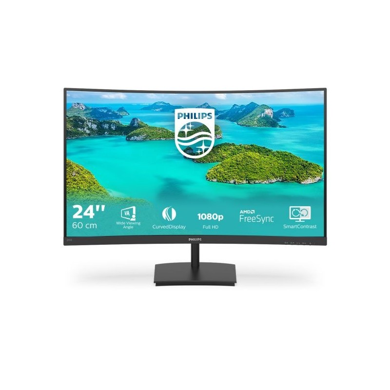 MON 23,6"VA MM VGA HDMI 4MS CURVO PHILIPS 241E1SCA