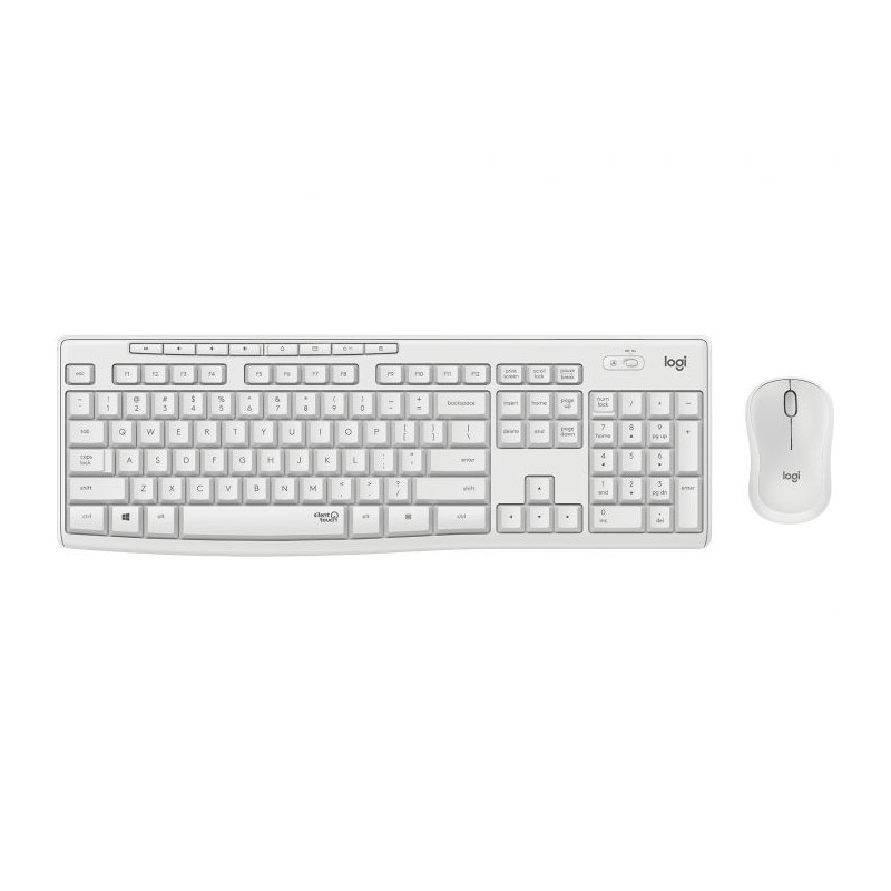 TASTIERA MK295 LOG WIRELESS+MOUSE W USB SILENT WHITE