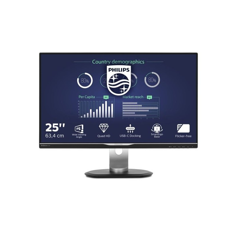 MON 25"IPS MM VGA HDMI DVI DP 5MS PHILIPS 258B6QUEB PIVOT 16:9