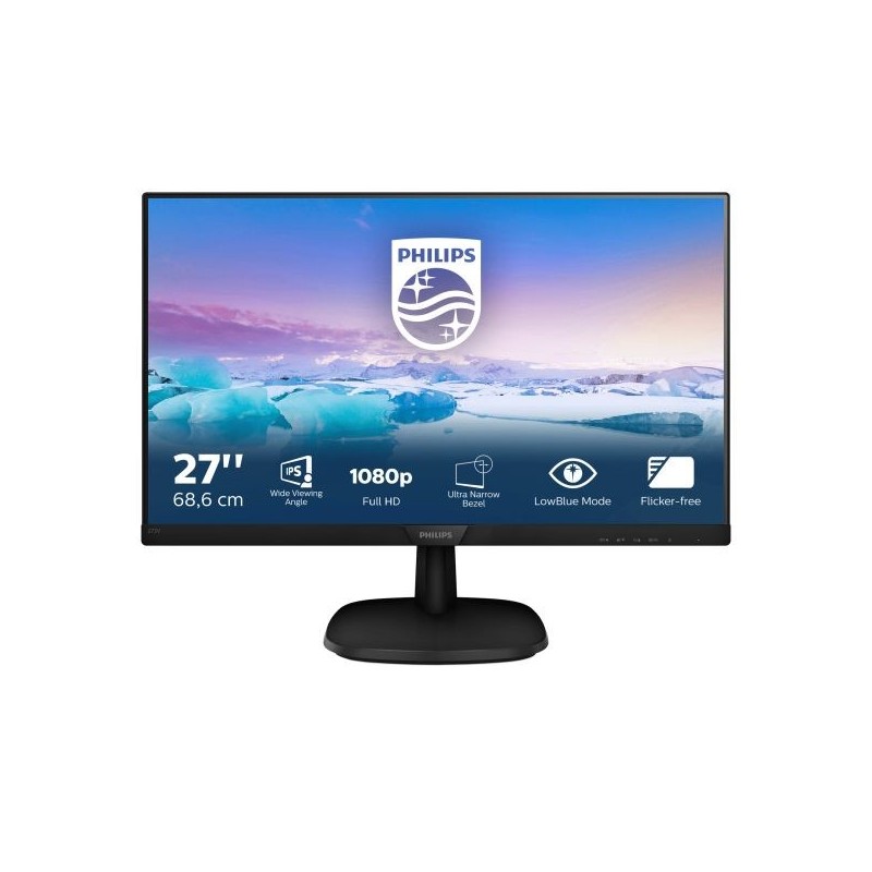 MON 27"IPS VGA HDMI DVI VESA 5MS PHILIPS 273V7QDSB 16:9 1000:1