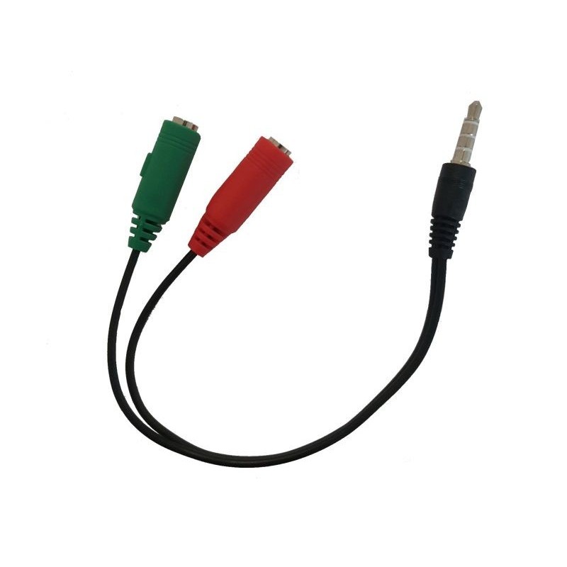 ADATTATORE 3,5MM PER CUFFIE CON MIC EAUDIO SEPARATO A 1 JACK 3,5MM MASC