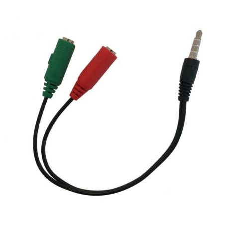 ADATTATORE 3,5MM PER CUFFIE CON MIC EAUDIO SEPARATO A 1 JACK 3,5MM MASC