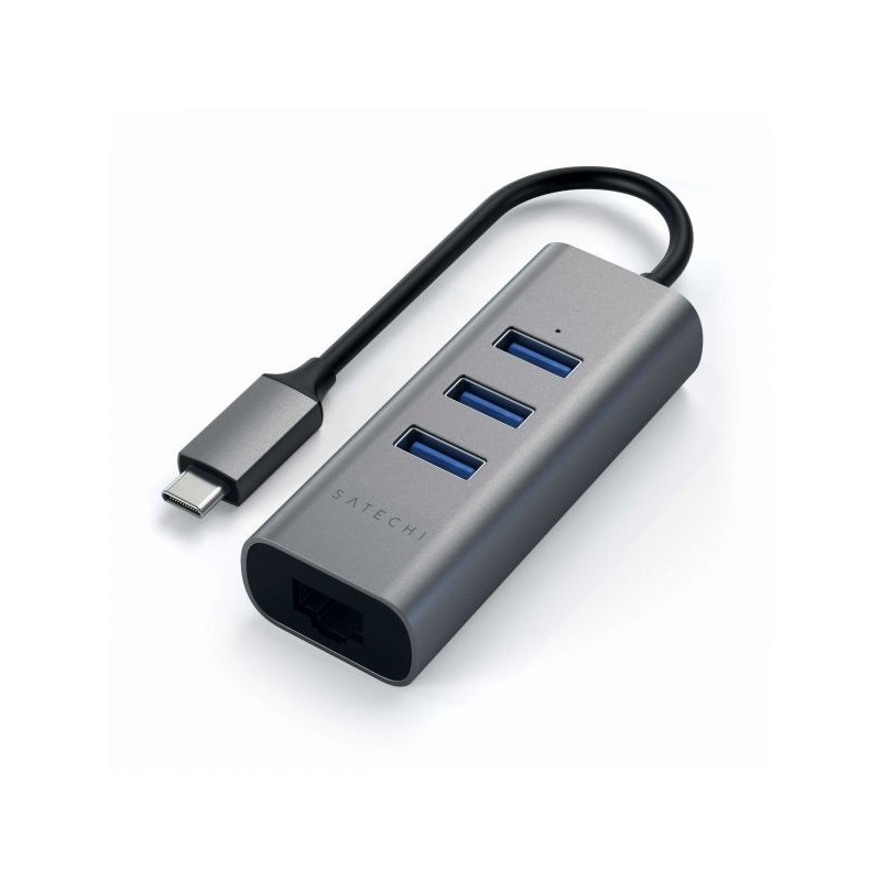 HUB DOCK TYPE C TO USB 3.0-ETH.SPAC E GRAY 3P USB 3,0- 1 ETHERNET