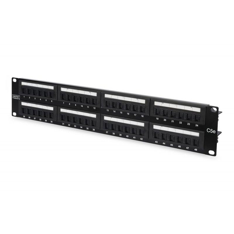 PATCH PANEL 48 PORTE NON SCHERMATO UTP CAT5E 8 POLI RACK 19" 2 UNIT&-1