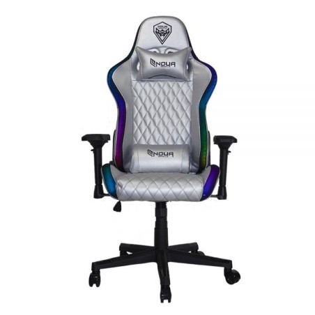 POLTRONA GAMING NOUA MAO M9 RGB POGGIA TESTA E CUSCINO SILVER