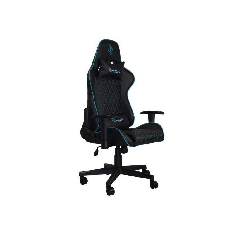 POLTRONA GAMING NOUA KUI K7 POGGIA TESTA E CUSCINO BLACK/BLUE