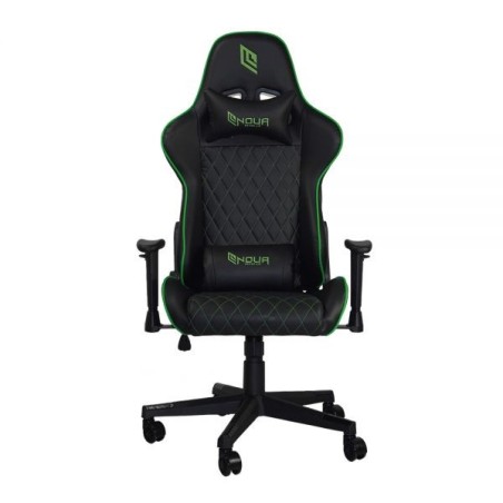 POLTRONA GAMING NOUA KUI K7 POGGIA TESTA E CUSCINO BLACK/GREEN